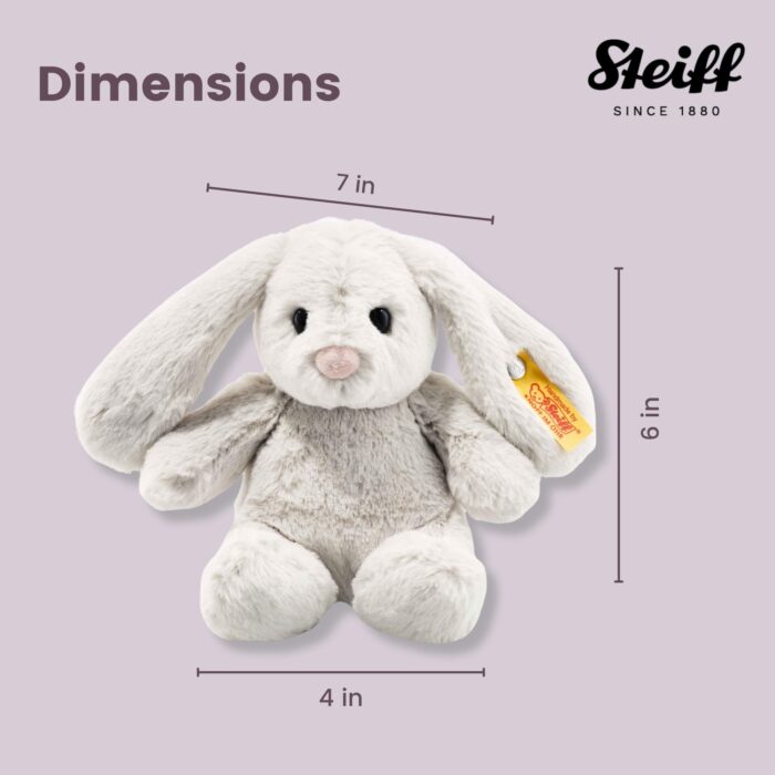 Steiff Hoppie Hase 18 cm hellgrau, Plüschtier Hase mit Schlappohren, Soft Cuddly Friends, flauschiges Stofftier zum Kuscheln - Image 2